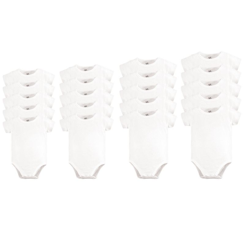 Touched by Nature Organic Cotton Bodysuits 20pk, White, 0-12 Months