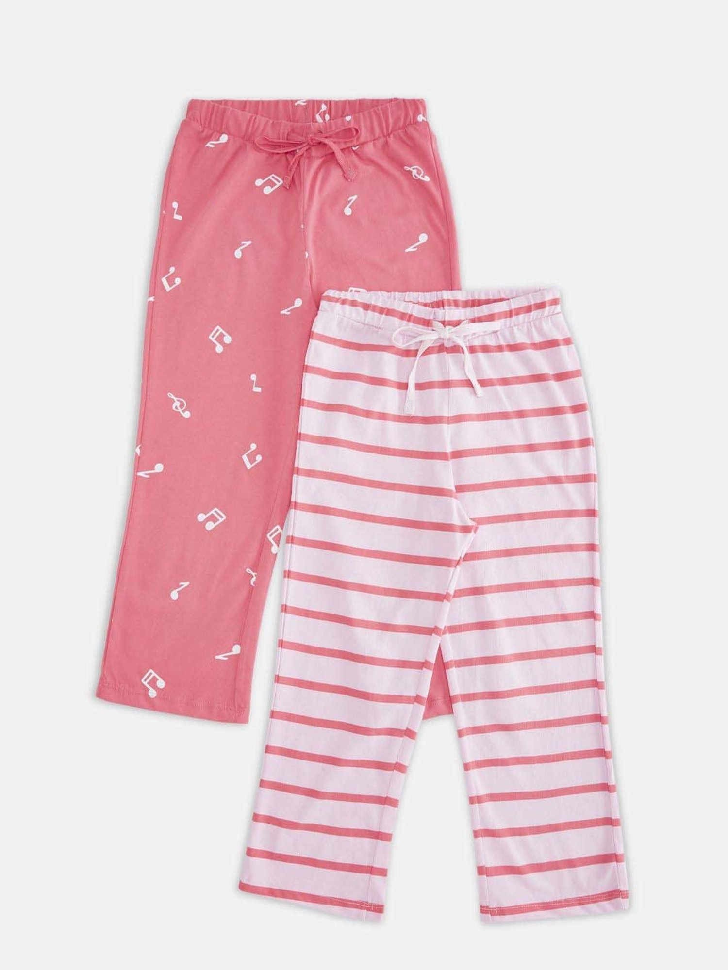 Pantaloons Junior Pink Cotton Striped Leggings