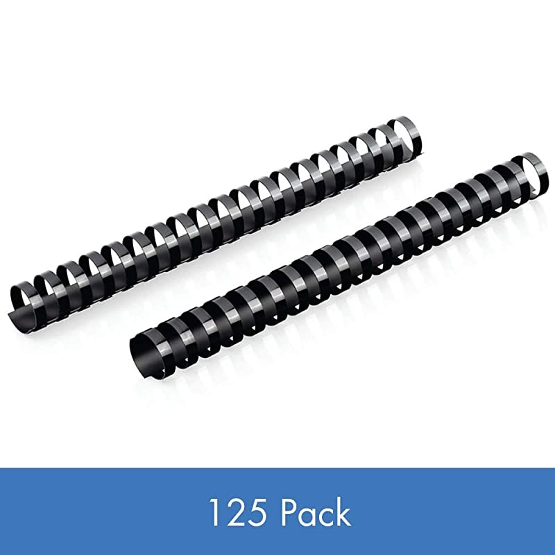 CombBind Binding SpinesSpiralsCoilsCombs 1 200 Sheet Capacity Black 125 Pack 4000137