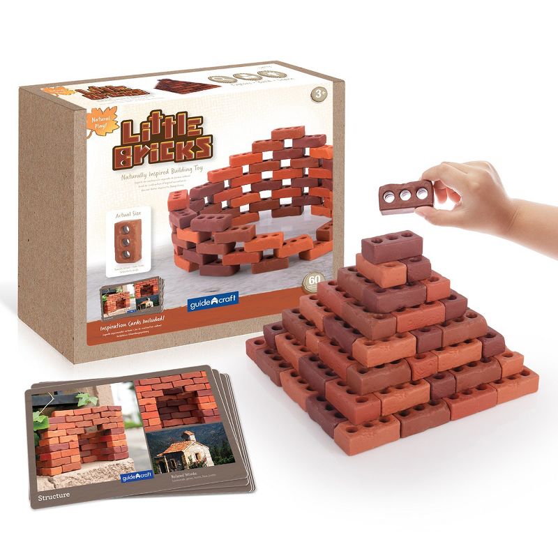 Guidecraft Little Bricks with Concept Cards - 60 Piece Set