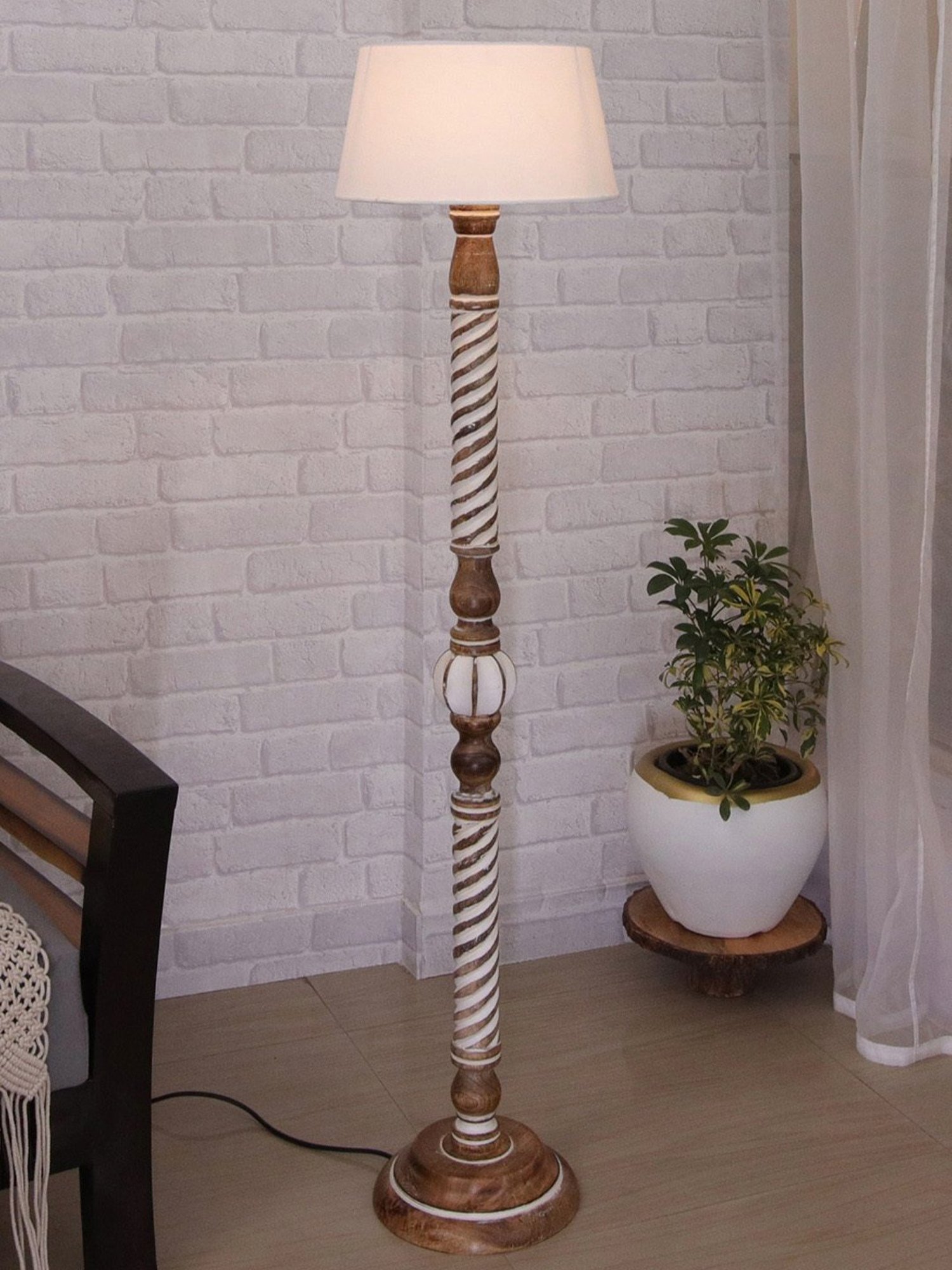 64" x 8.9" x 10.5" Smart Light Full Spectrum Floor Lamp (Includes LED Light Bulb) White - Verilux