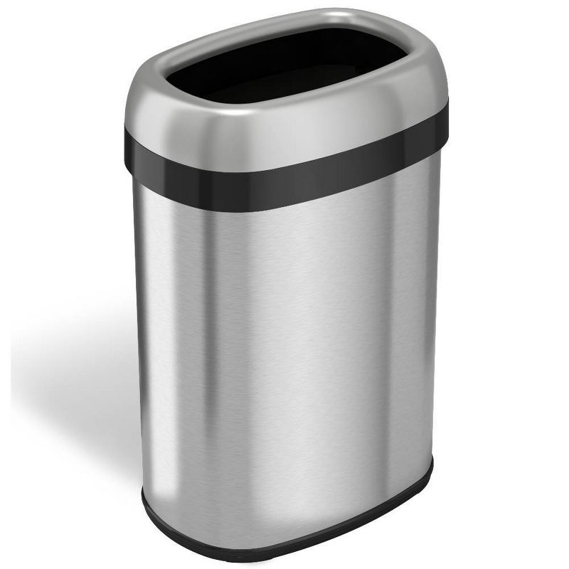 halo quality 13gal Oval Top Stainless Steel Trash Can and Recycle Bin with Dual Deodorizer