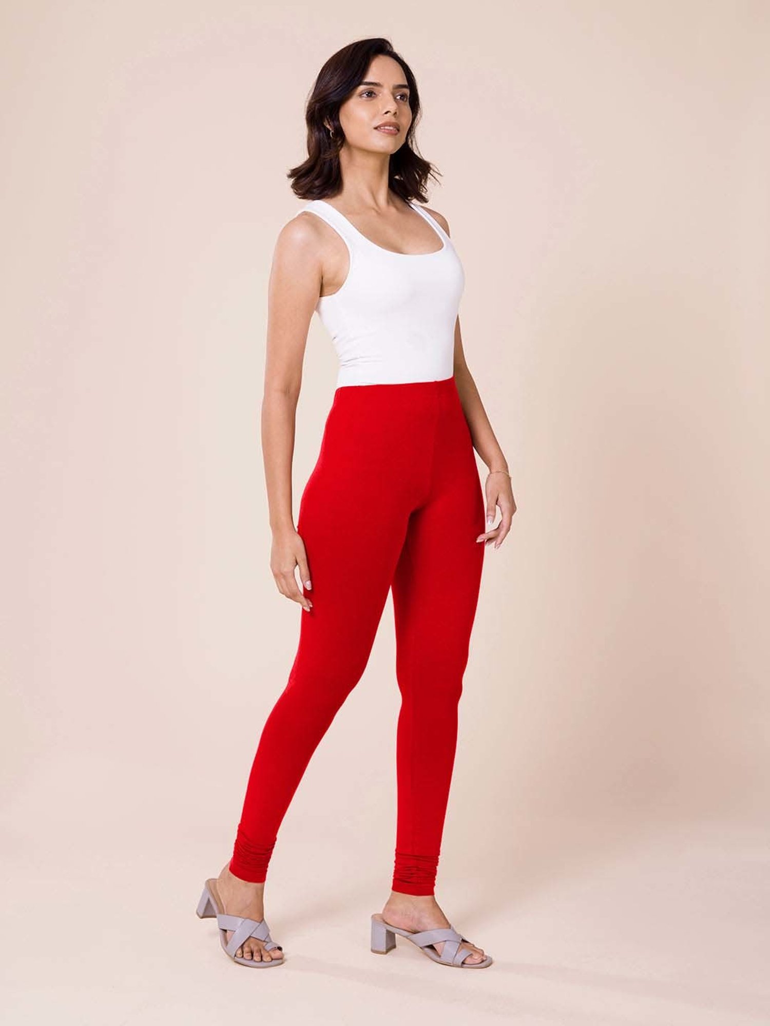 Go Colors! Red Cotton Leggings