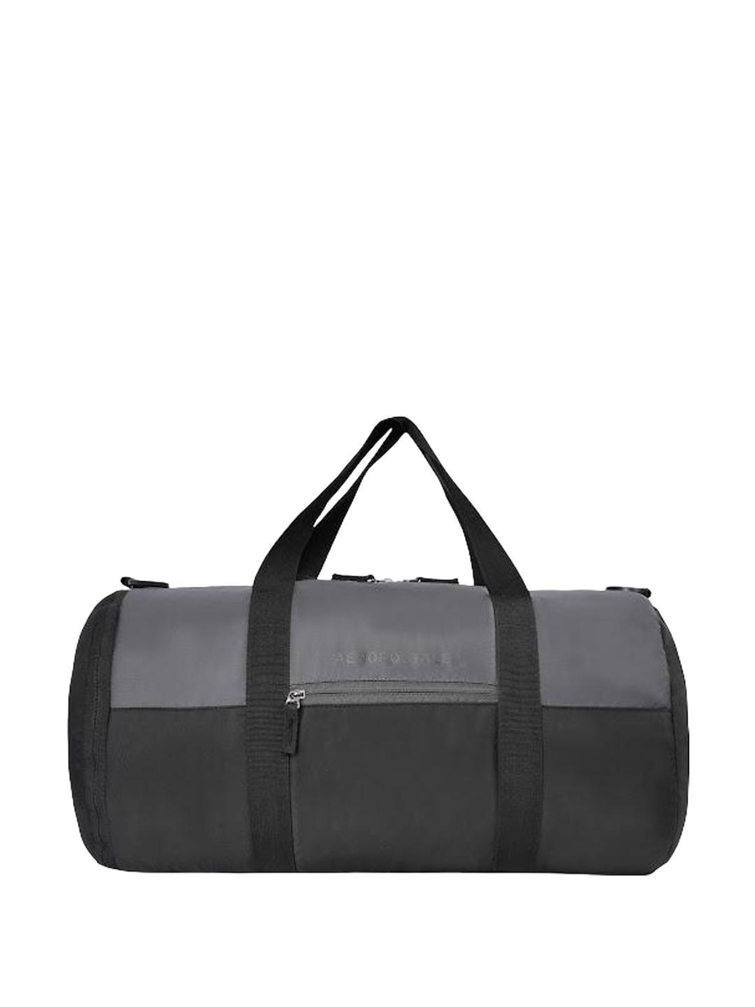 Aeropostale Duo Grey & Black Polyester Color Block Duffle Bag
