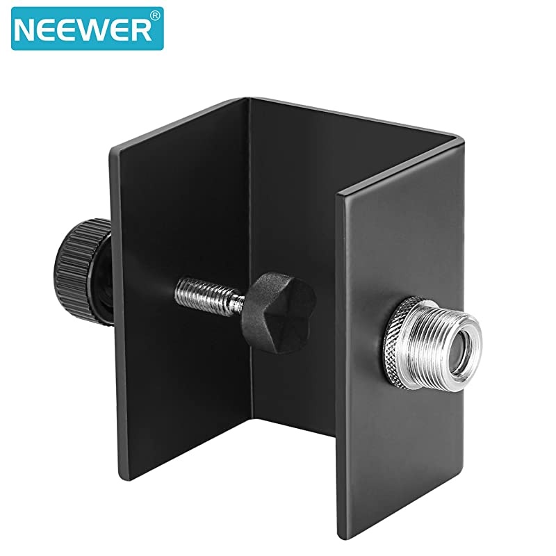 Cshaped Microphone Table Mounting Clamp with Solidsteel Construction and Nylon Tipped Screw Fits up to 157 inches4 centimeters Table Thickness for Most Standard Mic Boom Arm StandBlack