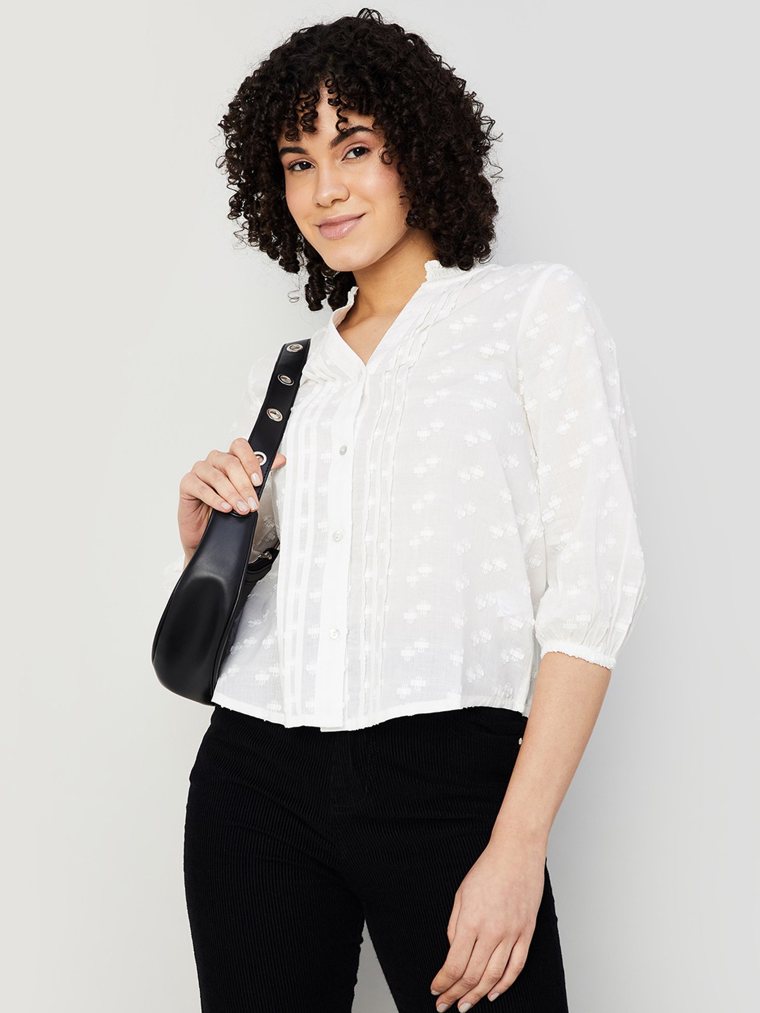 Fame Forever by Lifestyle White Self Design Top