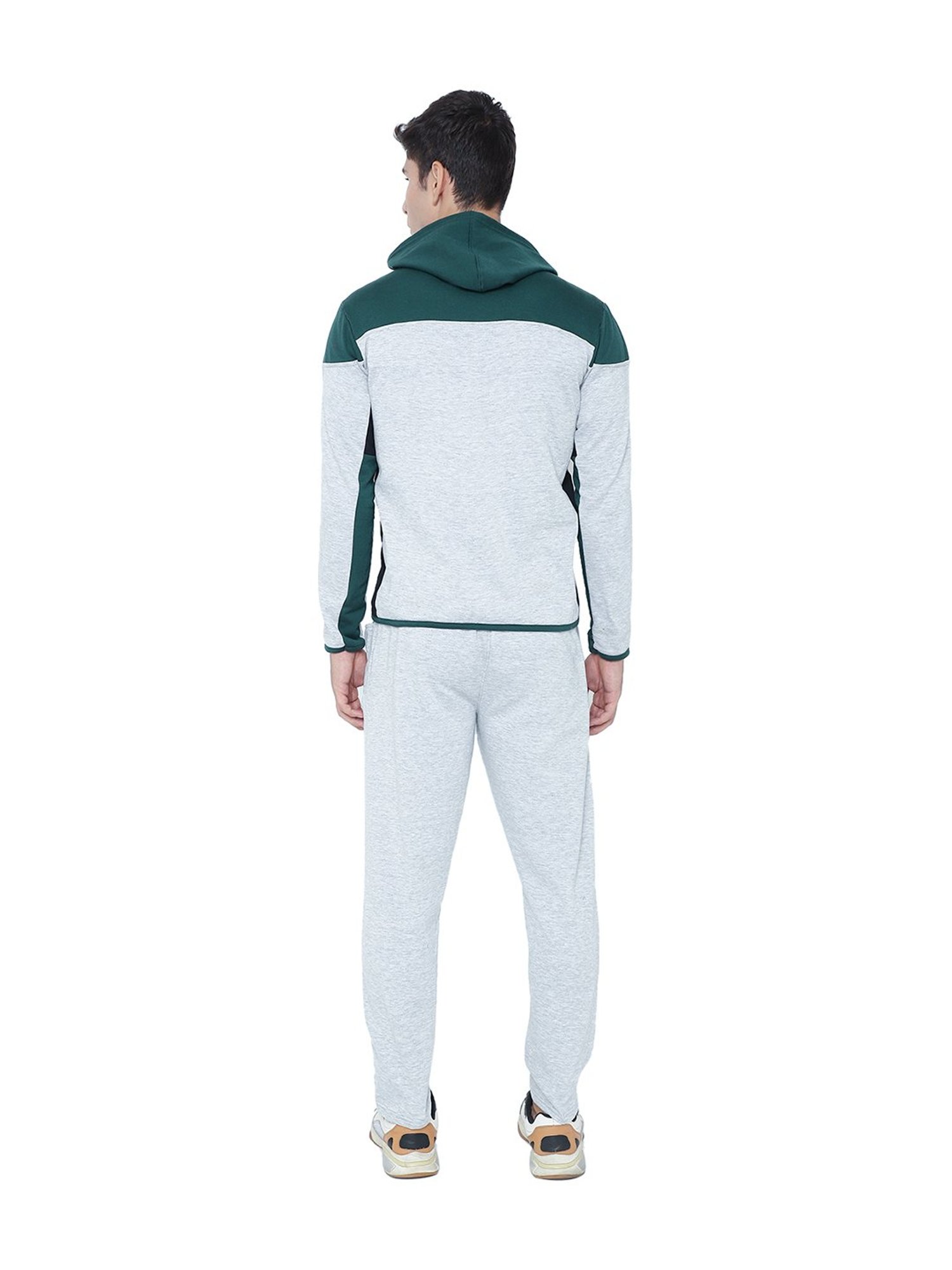 Chkokko Light Grey Full Sleeves Regular Fit Tracksuit