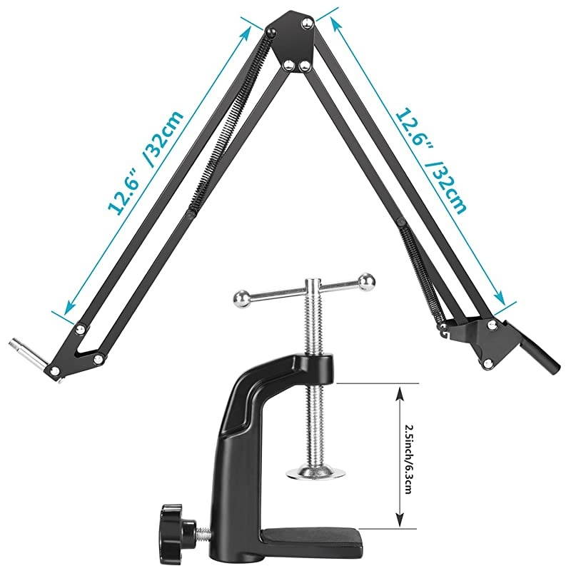 Professional Studio Condenser Microphone and Adjustable Suspension Scissor Arm Stand NW8000