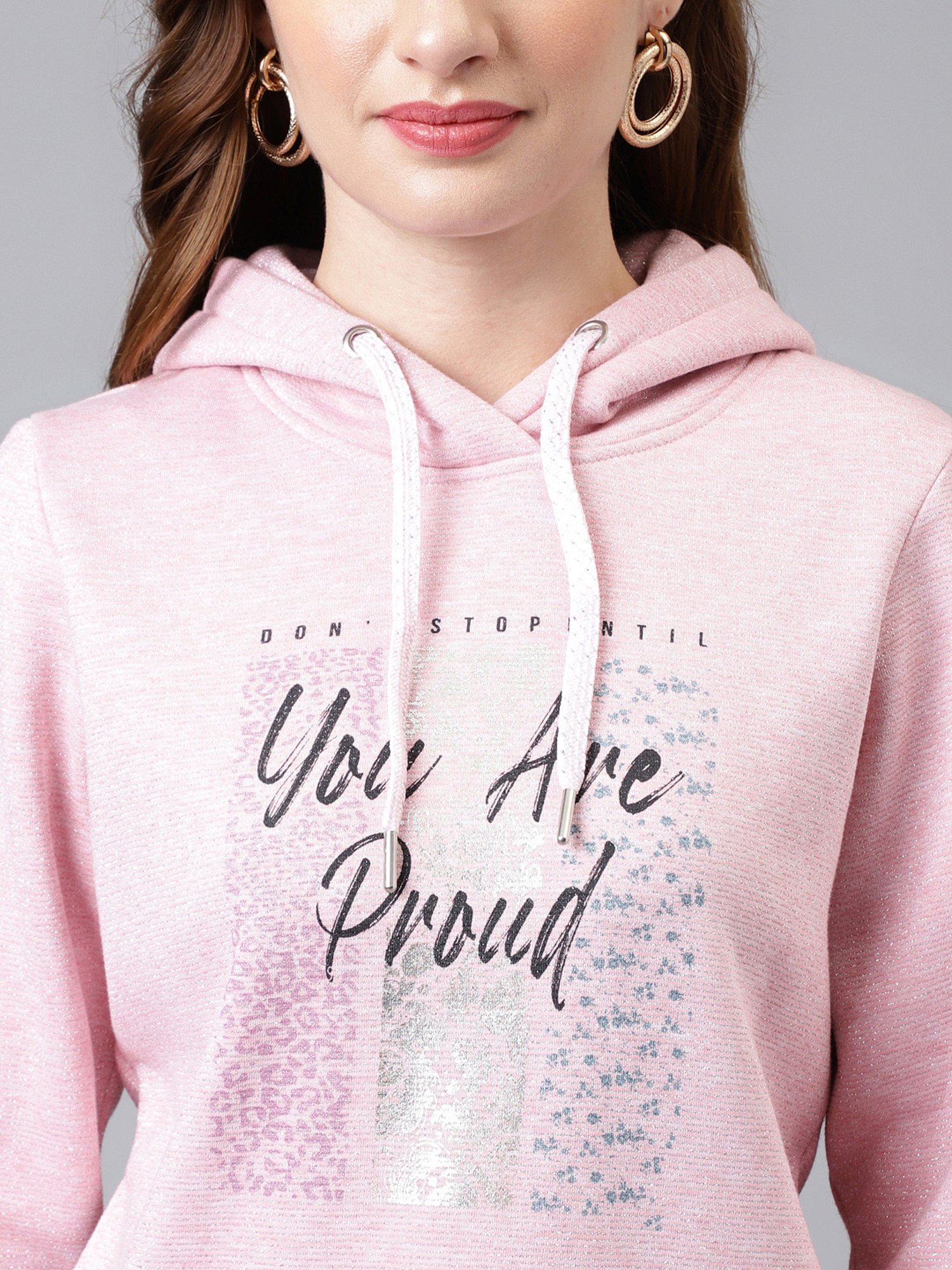 Latin Quarters Pink Graphic Print Hoodie