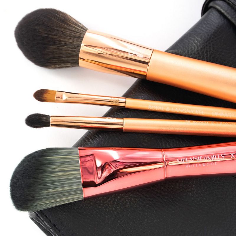 OMNIA Brush Artist Favorites, Melanie Mills, 5pc Makeup Brush Set with Wrap
