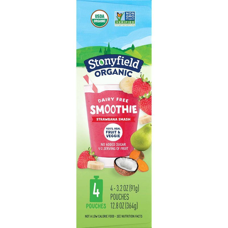 Stonyfield Fruit & Veg Strawberry Smash Kids' Yogurt - 4pk/3.2oz Pouches