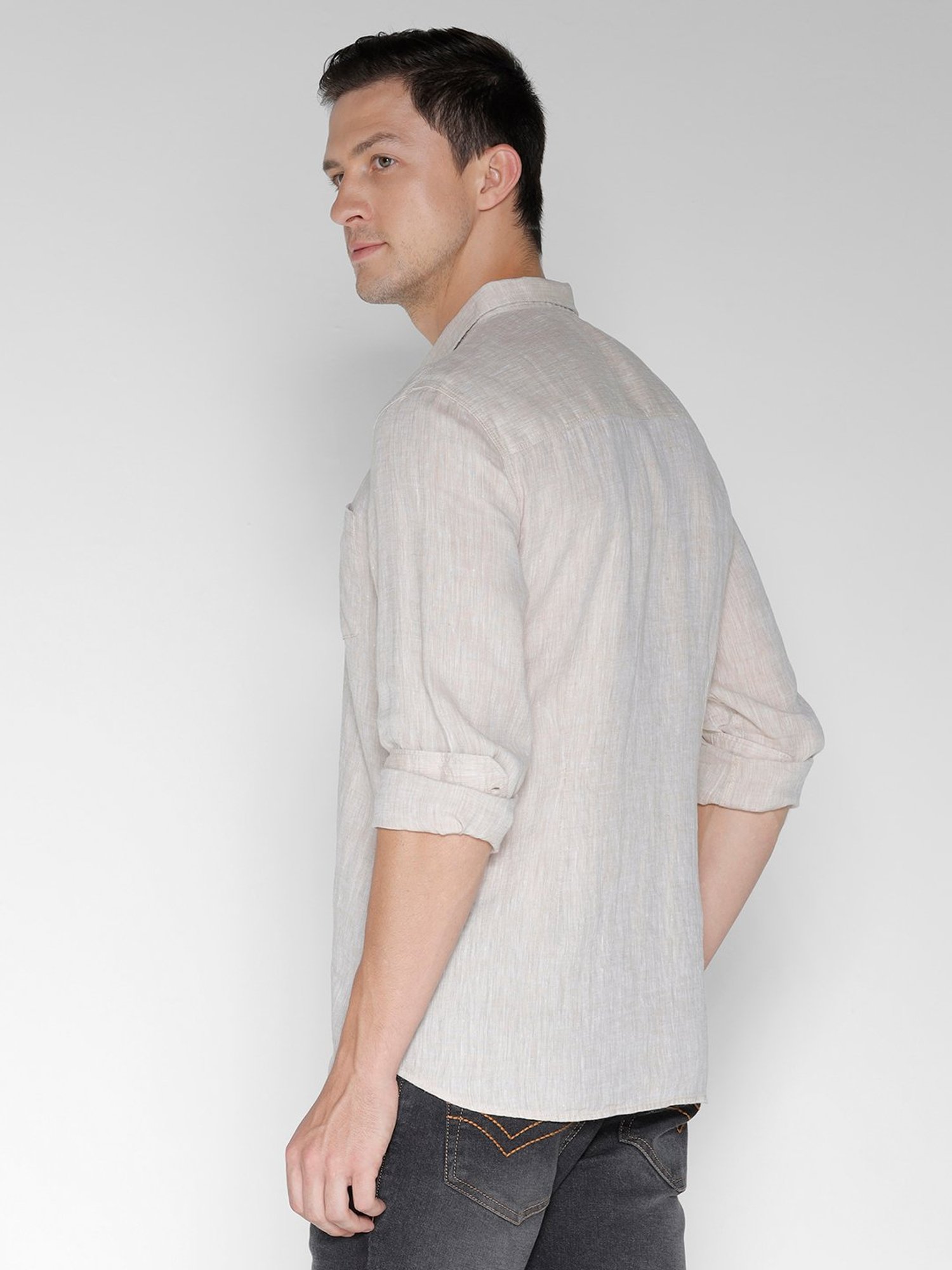 Identiti Beige Slim Fit Shirt