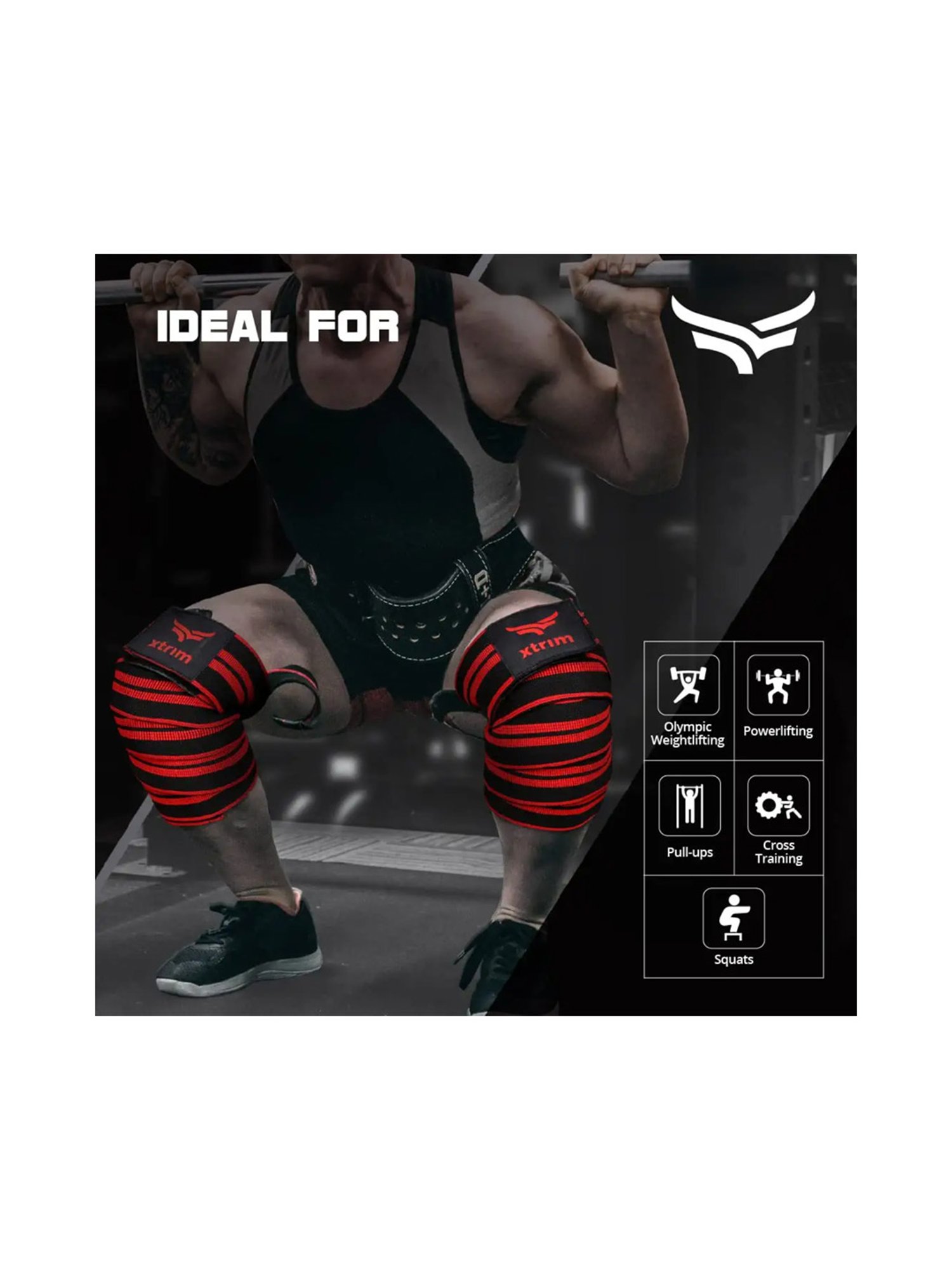 Xtrim Set of 2 Knee Wrap (Red)