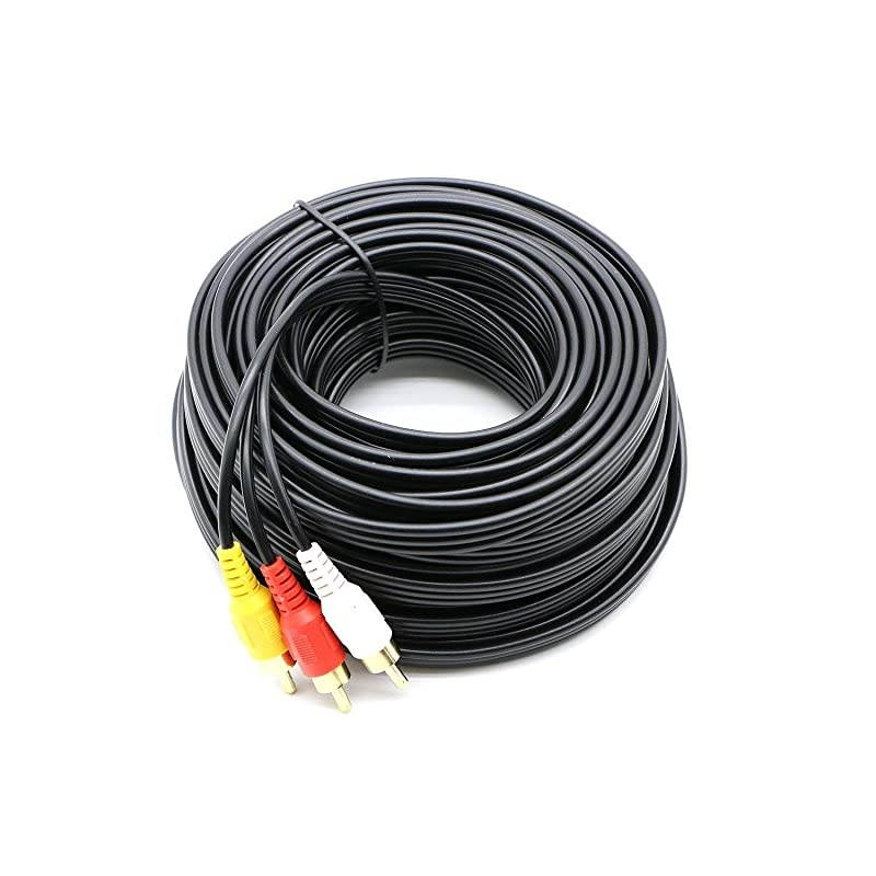 Video CableComposite Cord 100 ft RCA to RCA MMx3AV Cable for TVDVDVCD etd
