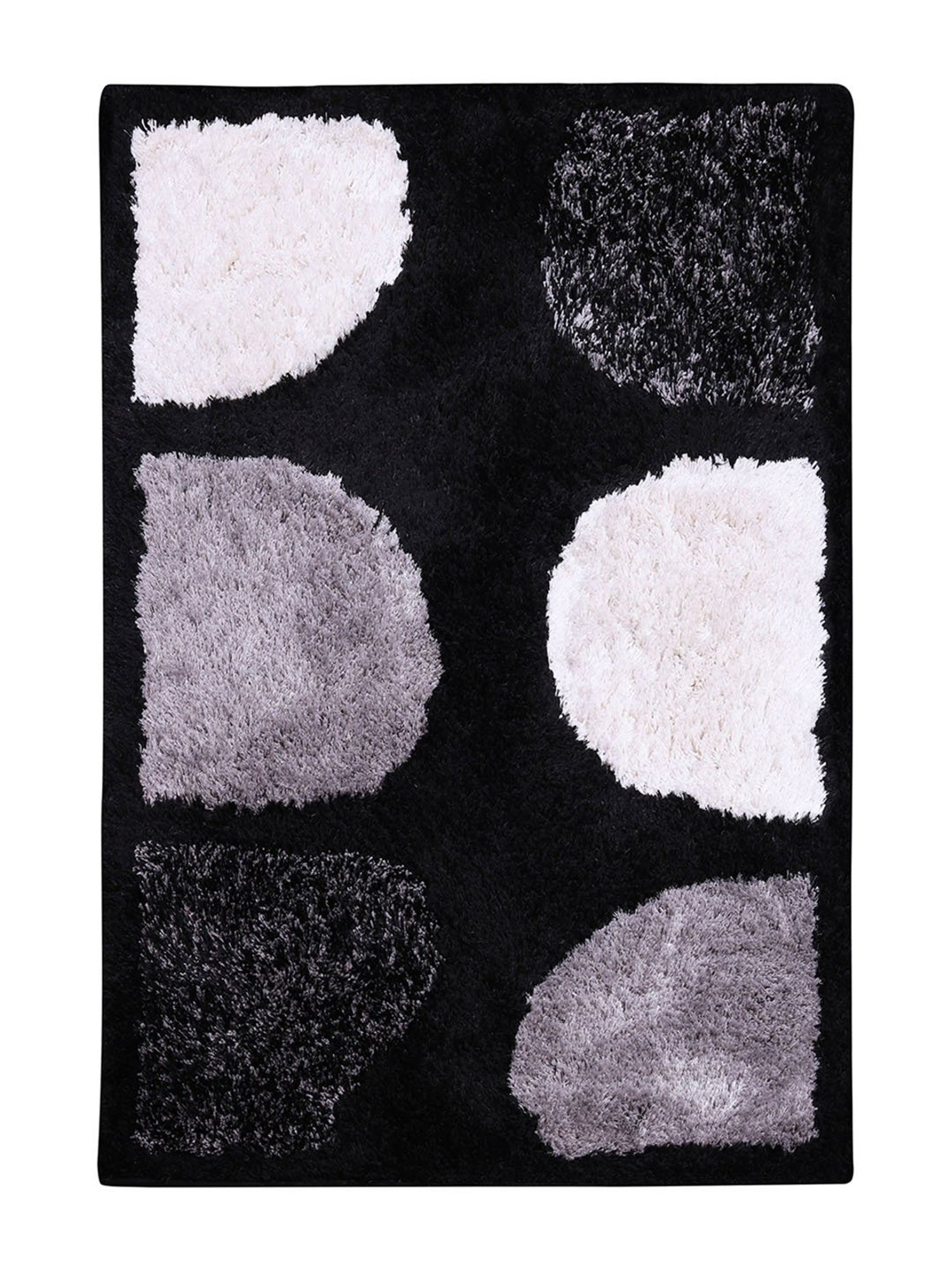 Romee Black Polyester Geometric Carpets