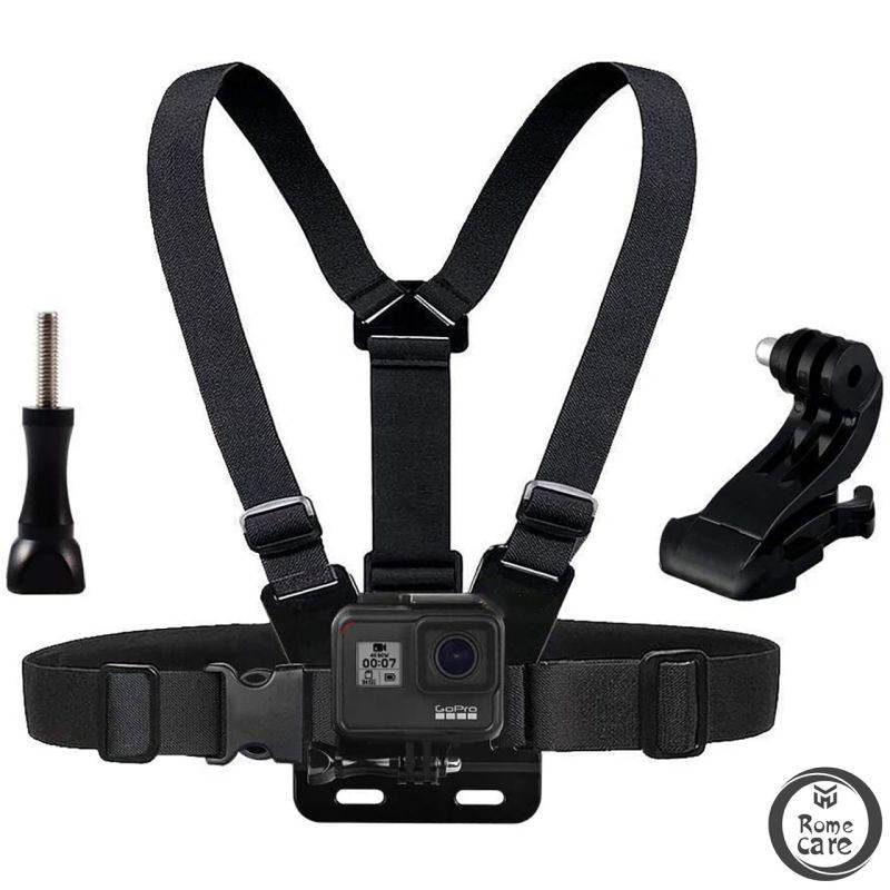 ROME CARE Chest Mount Harness Chesty Strap Compatible for GoPro Hero 9 Black, 8 Black, Hero 7 Black, 7 Silver, 7 White, Hero 6, 5, 4, Session, 3+, 3, 2, 1, Hero (2018), Fusion, DJI Osmo Action Cameras