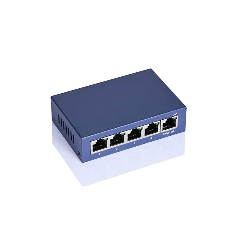 5-Port PoE Switch 10/100Mbps IEEE 802.3af Compliant, Ethernet Network Switch, Plug-and-Play, for Traffic Optimization