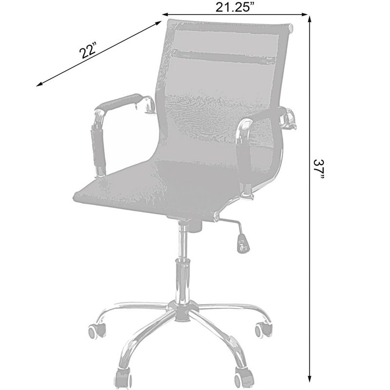 Bold Tones Mesh Swivel Office Chair with Adjustable Height and Casters, Black