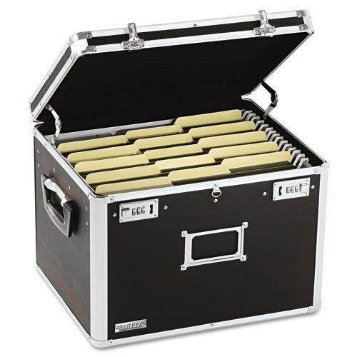 Vaultz Locking File Chest Storage Box, Letter/legal, 17-1/2 X 14 X 12-1/2, Black