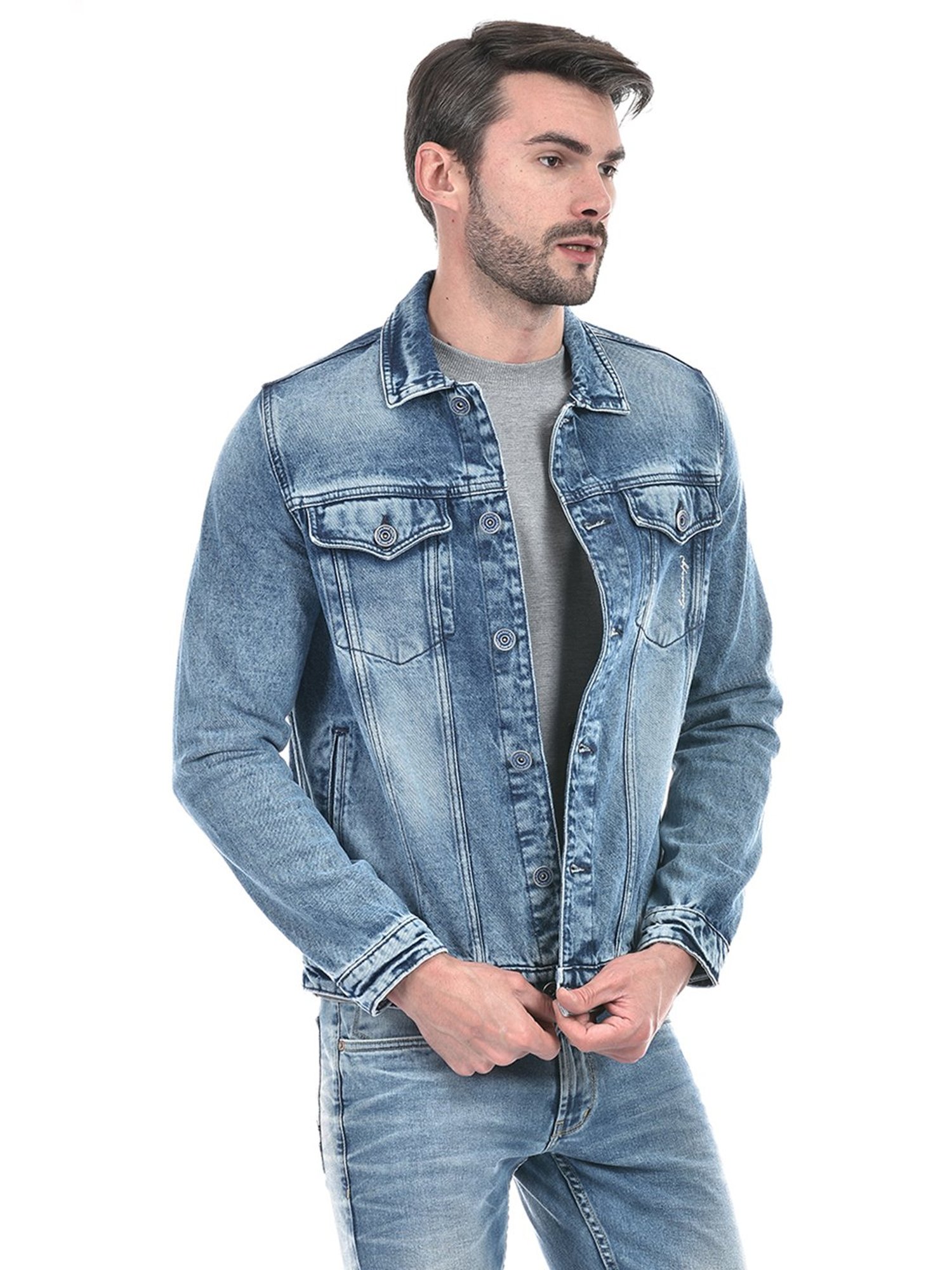 Lawman Pg3 Blue Regular Fit Cotton Denim Jacket