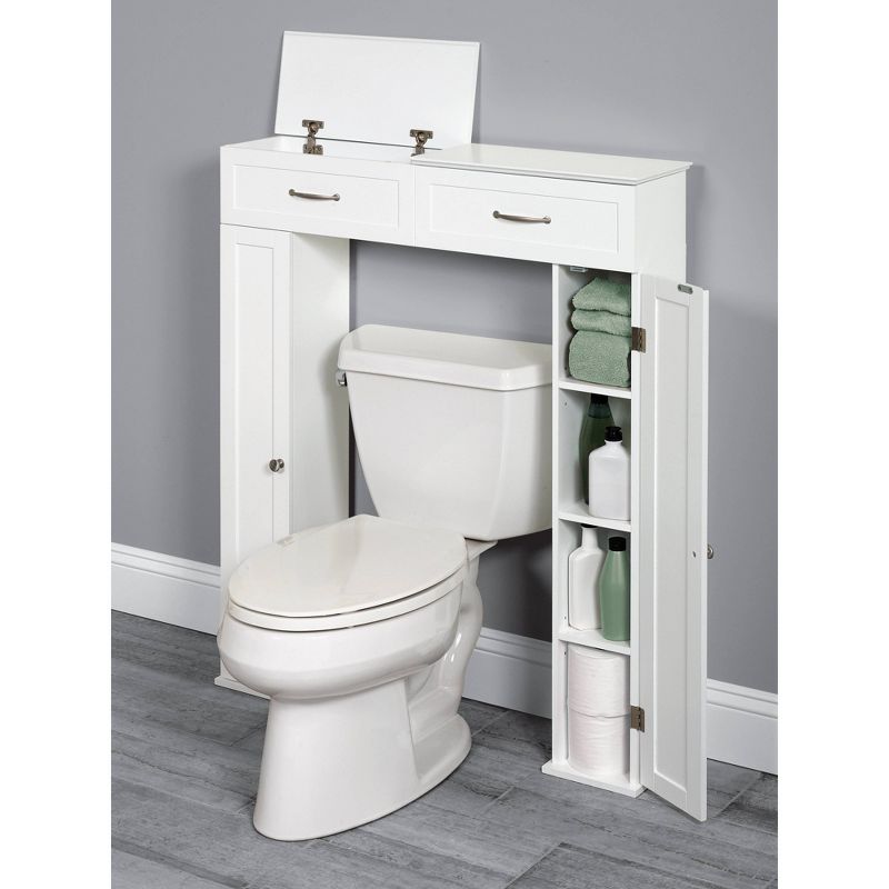 Lift Top Bath Storage Console Cabinet White - Zenna Home