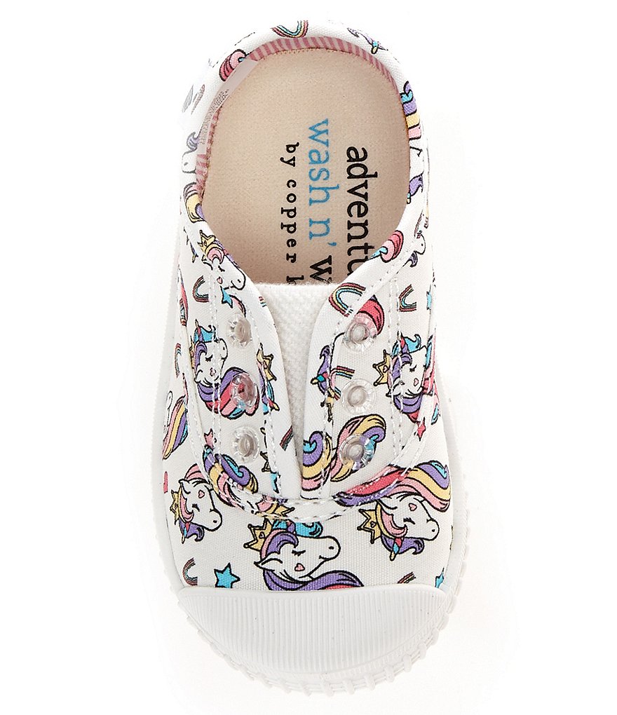 Copper Key Adventure Wear Girl's Budeee-A Washable Eyelet Unicorn Print Sneakers (Infant)