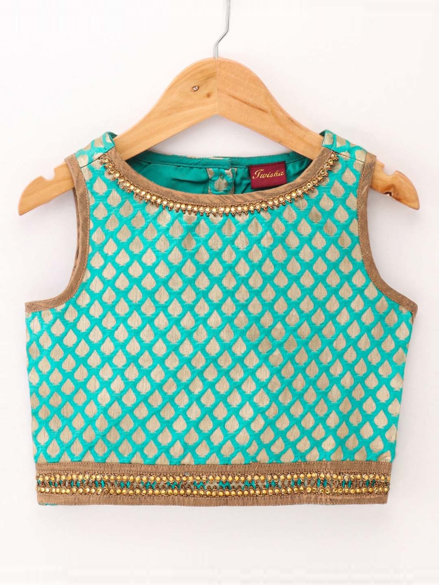 TWISHA Kids Sea Blue Embroidered Top Set