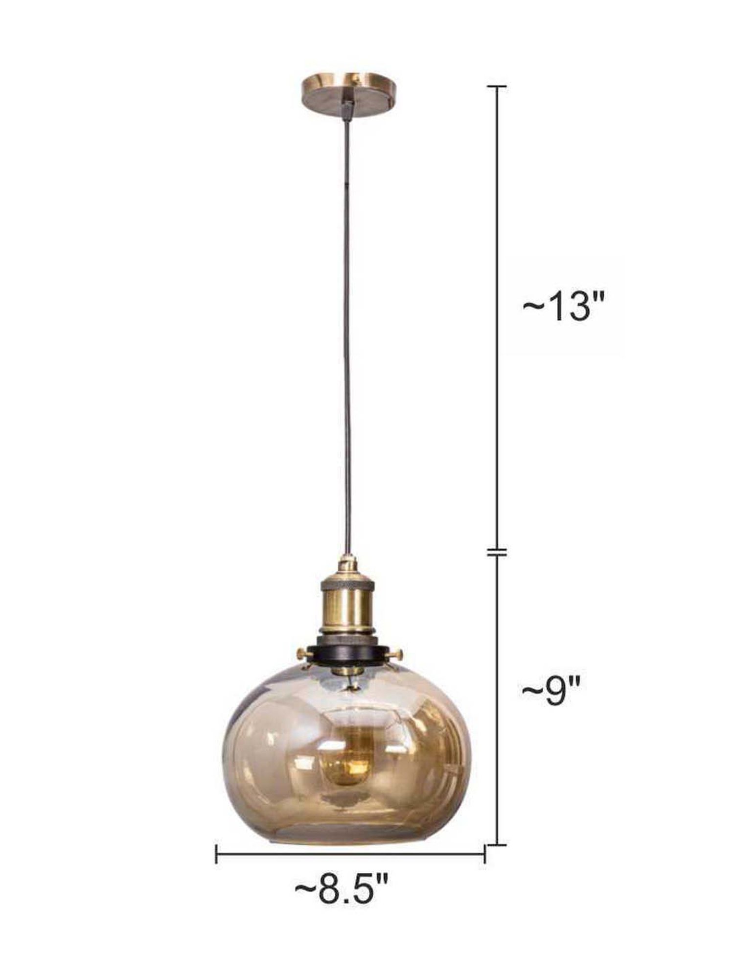 Fos Lighting Contemporary Lustrous Glass Bowl Hanging Light - Set of 1