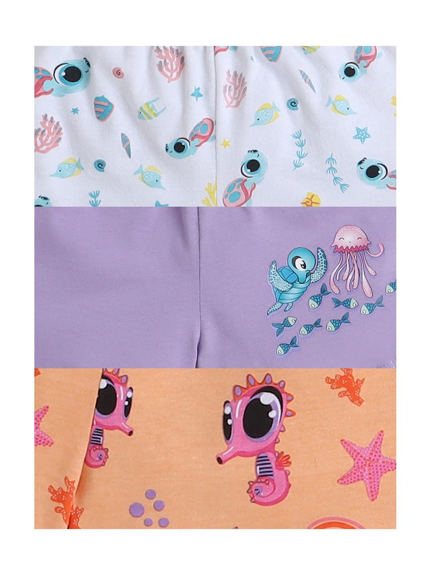 Bumzee Kids Multicolor Printed Shorts (Pack Of 3)