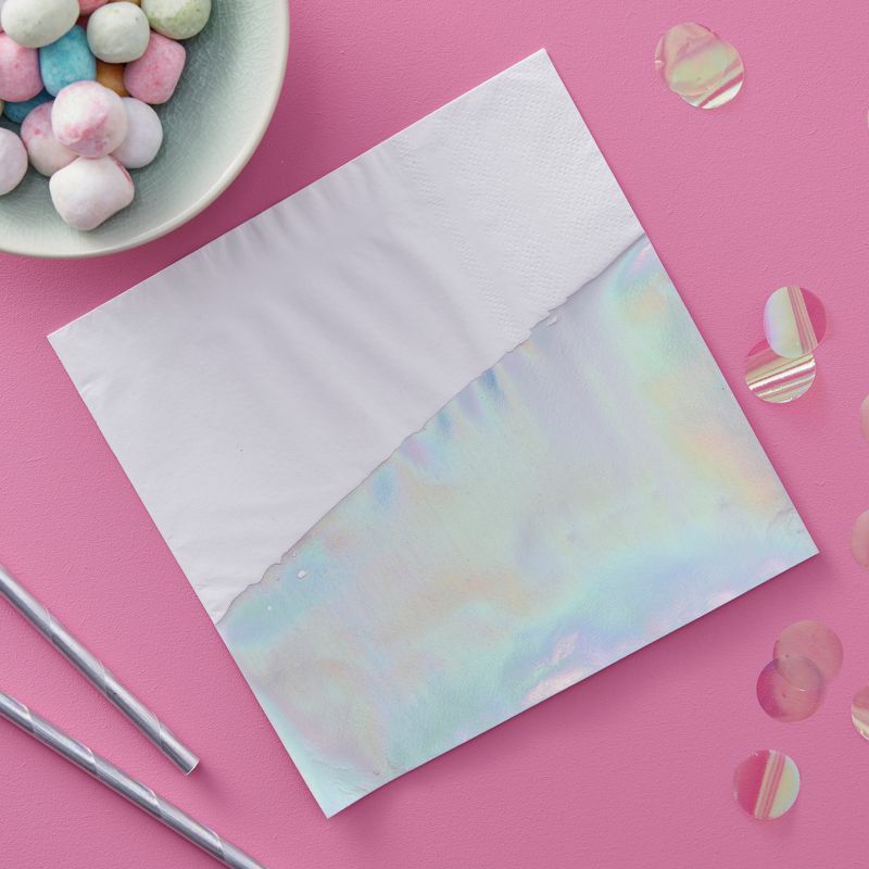 16ct Iridescent Disposable Paper Napkins