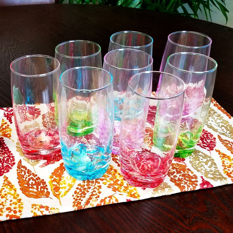 Gibson Karissa 8 Piece Glass Tumbler Set in Assorted Colors
