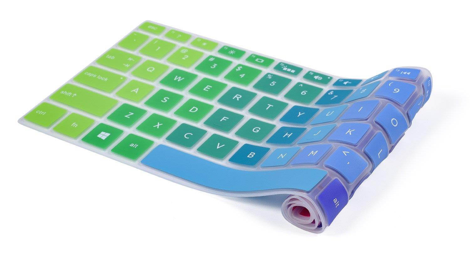 Colorful Keyboard Cover for 2018 HP 17.3 Inch Flagship Laptop Computer, HP 17.3" FHD IPS Business Gaming Laptop, HP Envy 17t Touch, HP ENVY 17M-AE111DX 17M-AE011DX 17-BS049DX 17-BS010NR, Rainbow