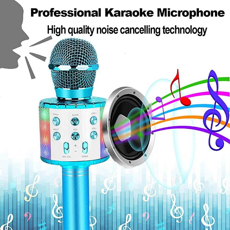 Kids Karaoke Microphone, Gifts for 7 8 9 Year Old Young Girls,Hot Girl Toys Age 4-16,Top Birthday Presents for 5 6 Year Old Teens Blue