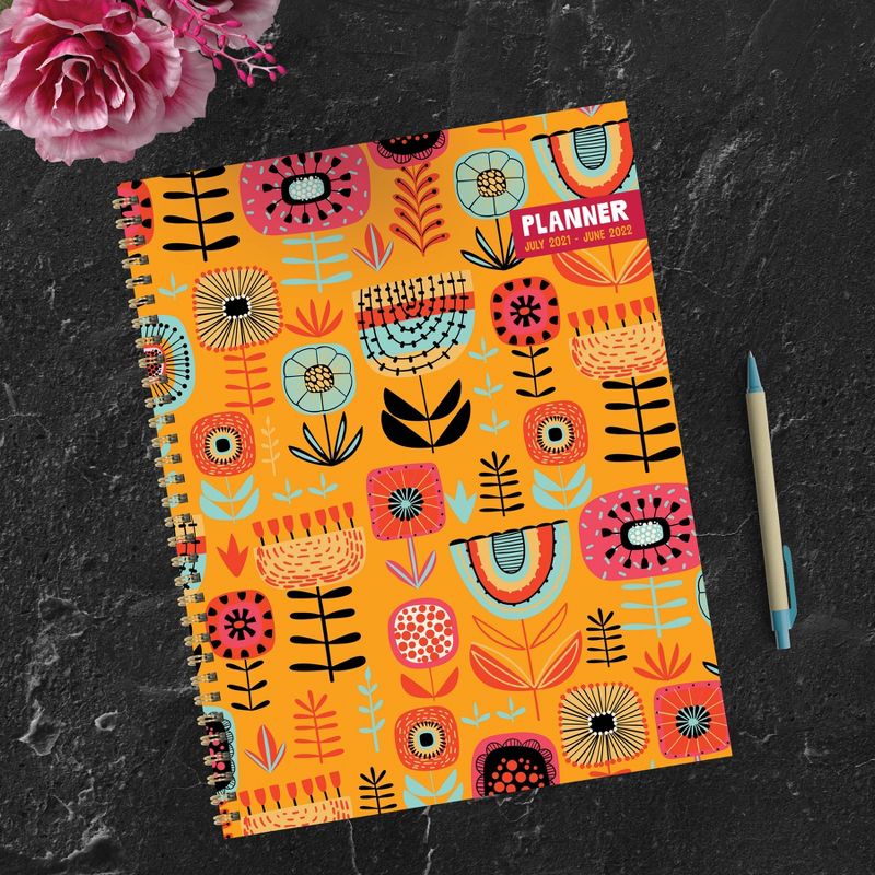 2021-22 Academic Planner 8.5" x 11" Folky Floral Daily/Weekly/Monthly - The Time Factory