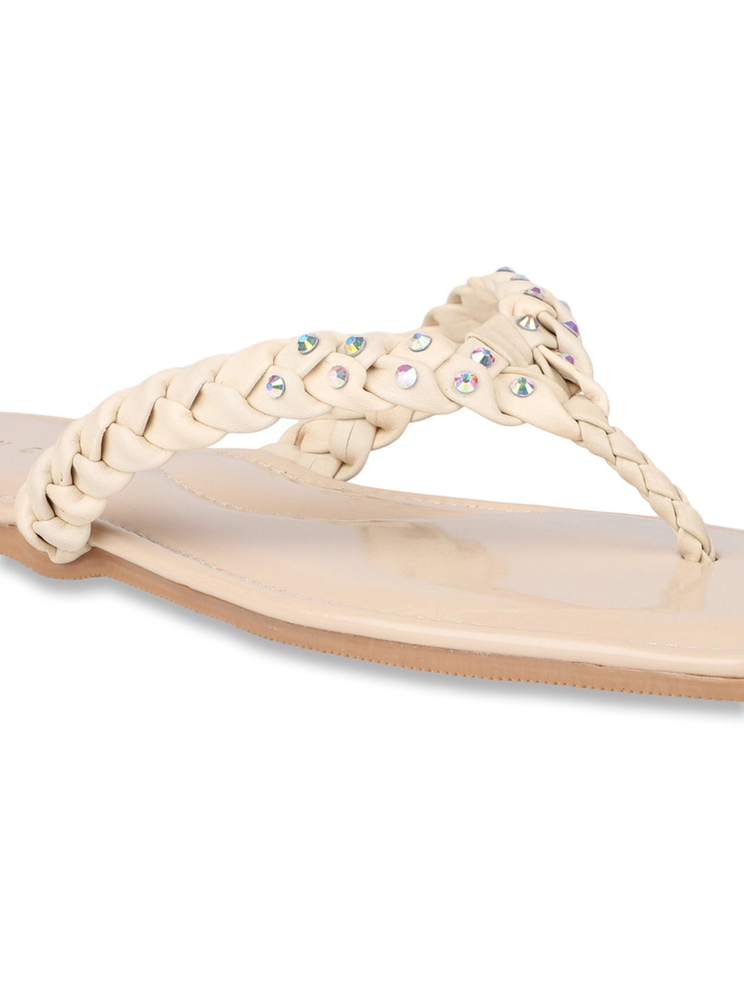 Design Crew Women's Beige Thong Sandals