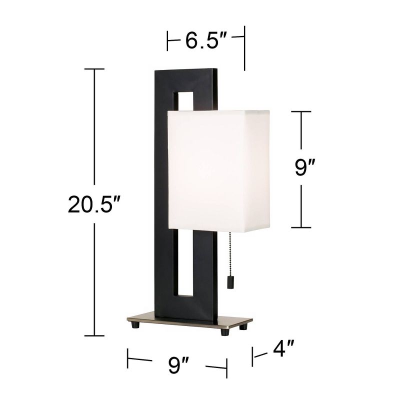 360 Lighting Floating Square Black Modern Table Lamp with Table Top Dimmer