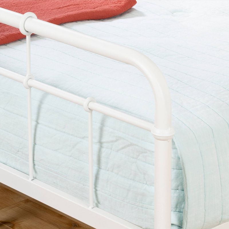 Queen Versa Metal Platform Bed Pure White - South Shore