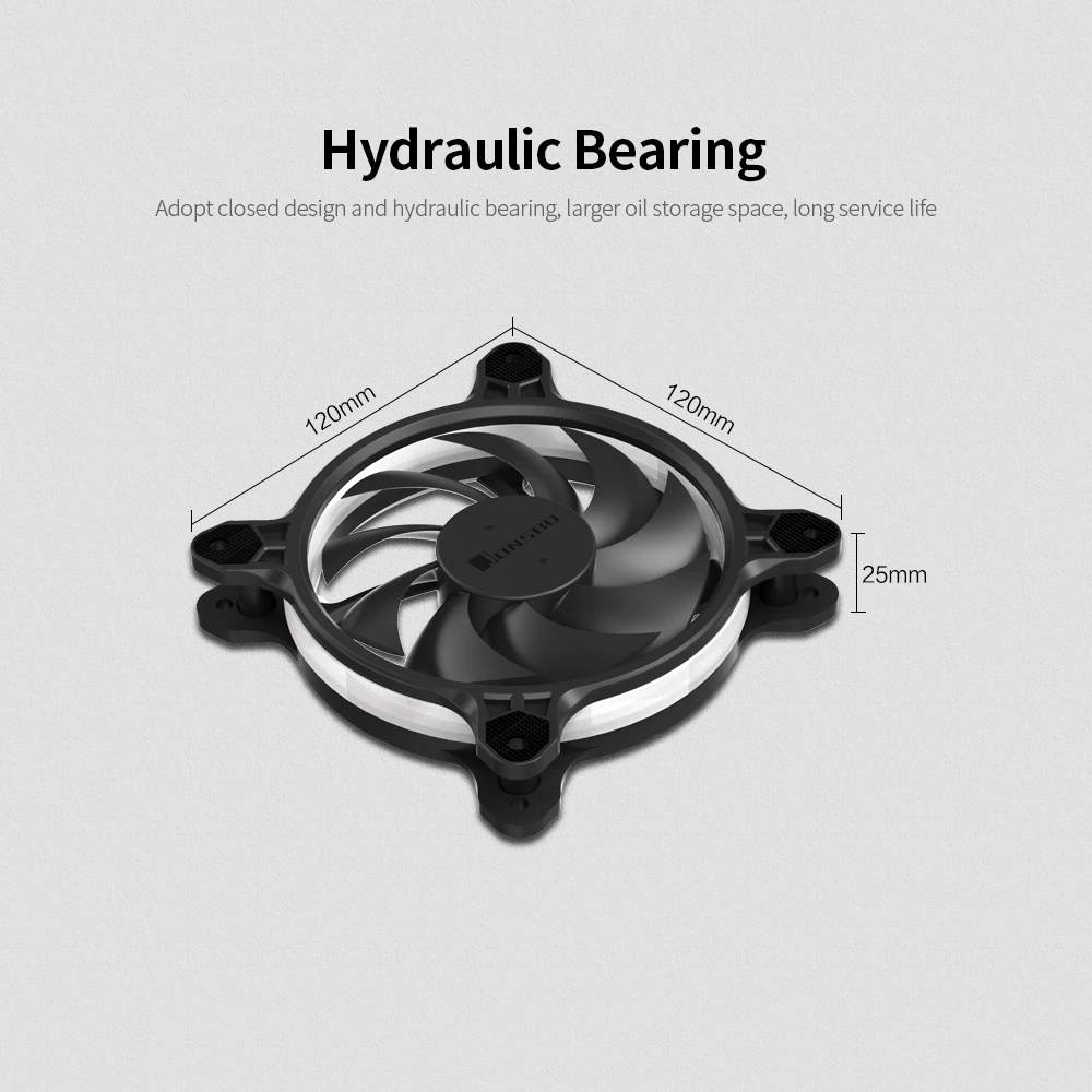 JONSBO Eclipse PLUS White Computer Cooling Fan 12CM Chassis Case Fan with Hydraulic Bearing 25 Lamp Beads LED Light Effect