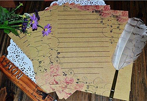IMagicoo 64 Vintage Retro Cute Design Writing Stationery Paper Pad Letter Set (Kraft)