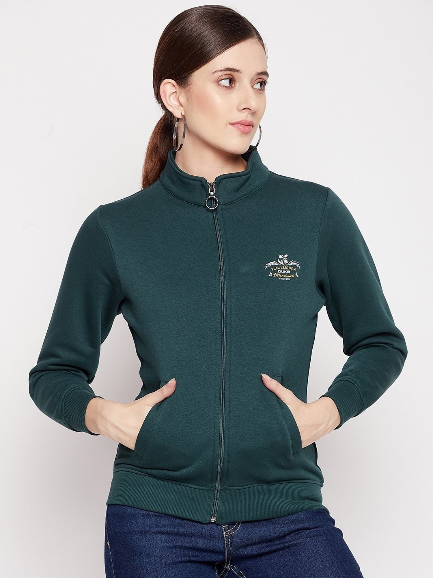 Duke Teal Blue High Neck Sweatshirt