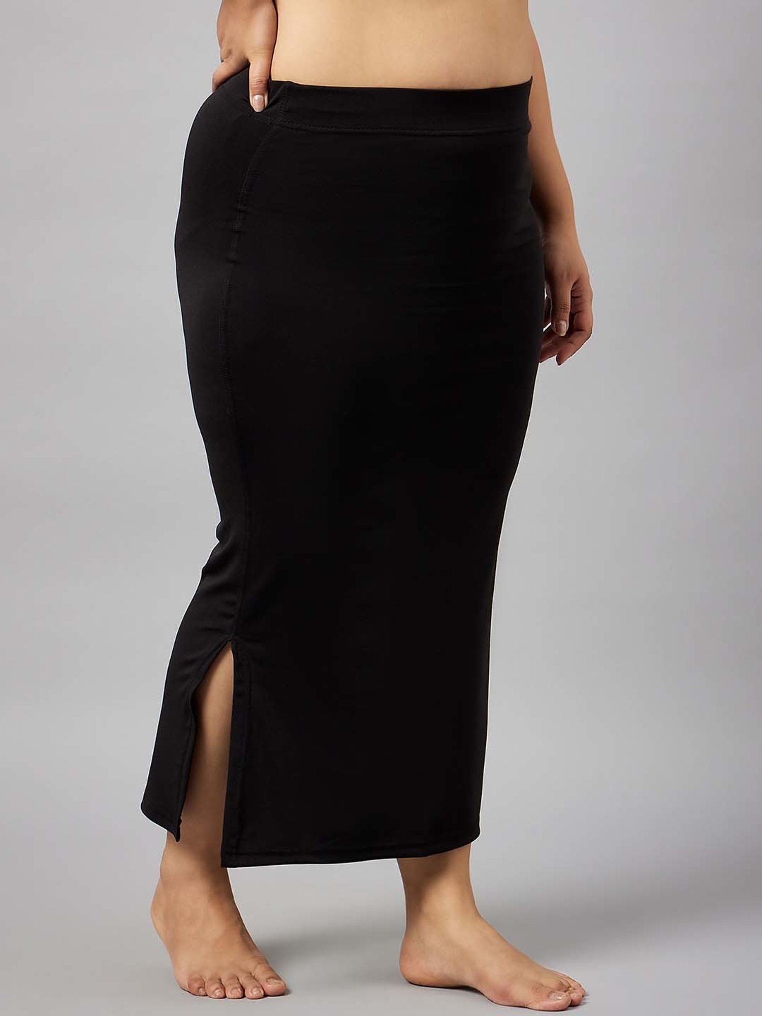 Secrets By ZeroKaata Black & Yellow Plain Saree Shapewear - Pack Of 2