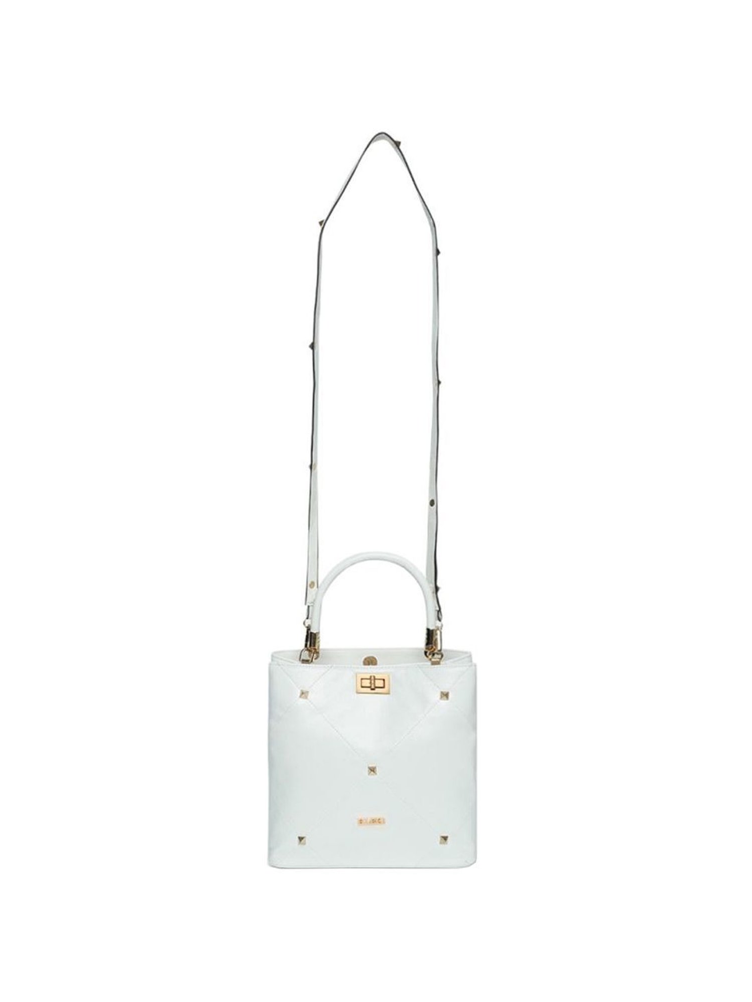 KLEIO White Textured Medium Handbag