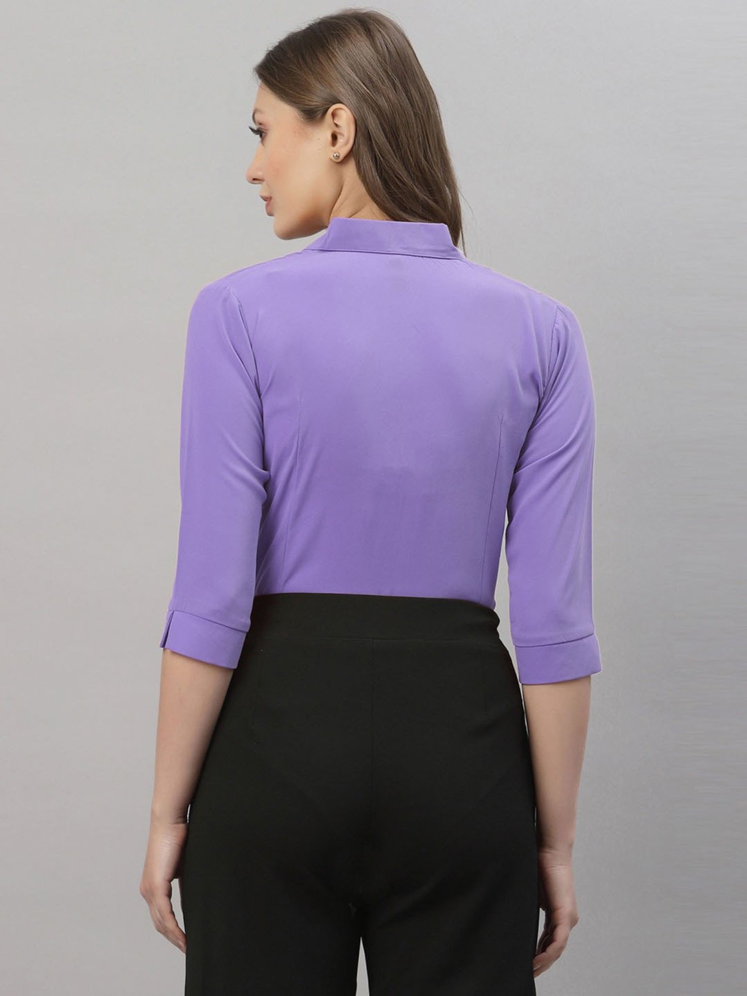 SELVIA Purple Regular Fit Formal Shirt
