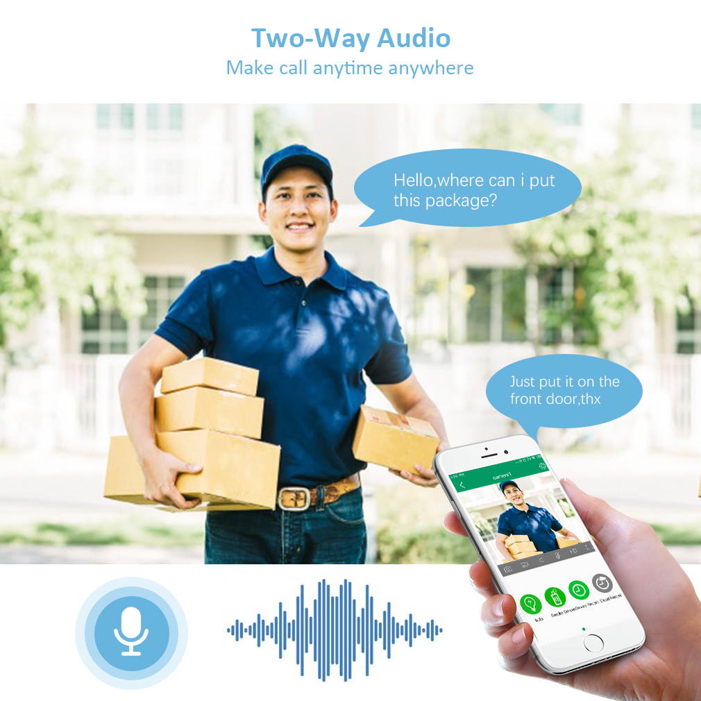 Outdoor Security Camera, Wireless WiFi IP Camera,Motion Detection, auto Tracking, 2.4ghz Two Way Talk, HD 1080P pan Tile Full Color Night Vision Waterproof Outdoor Surveillance TMEZON