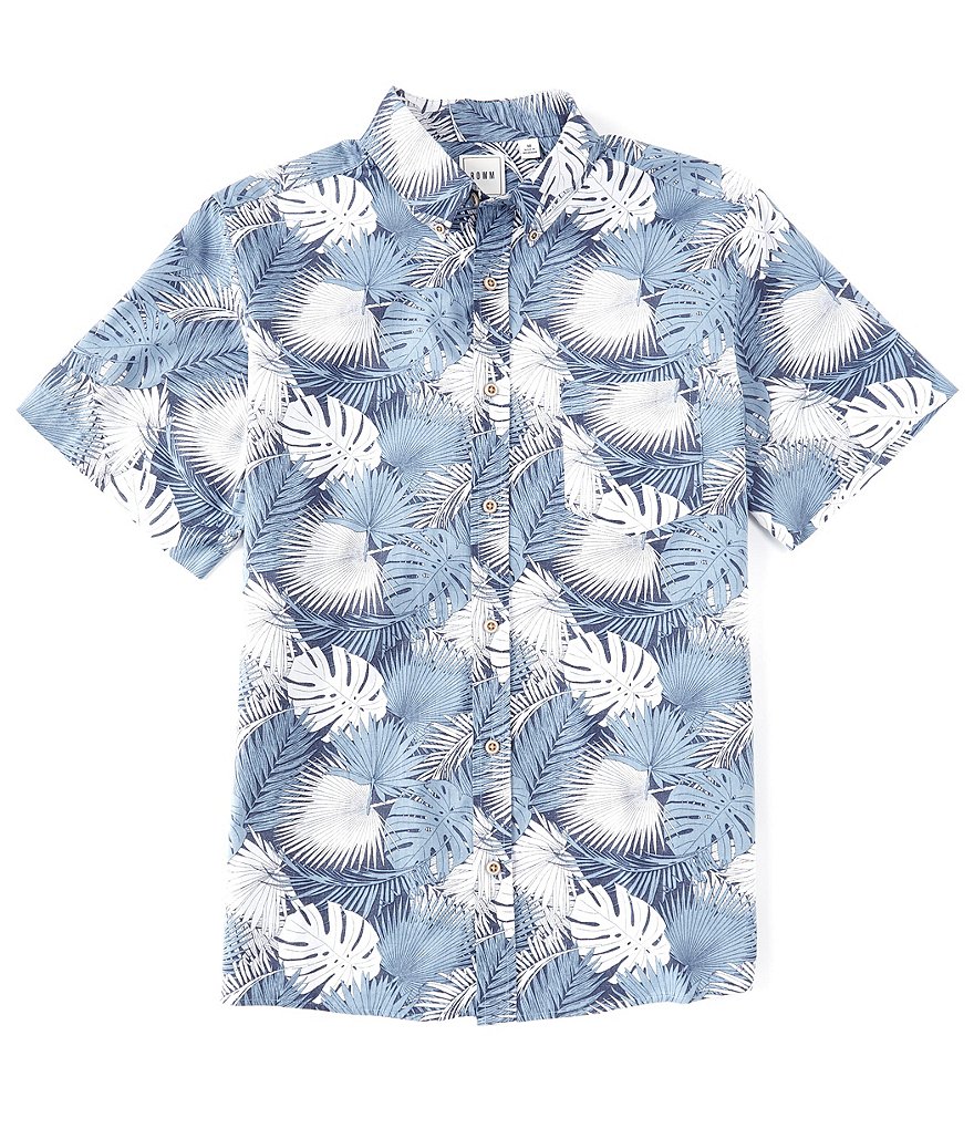 Rowm Short-Sleeve Leaf Printed Sportshirt