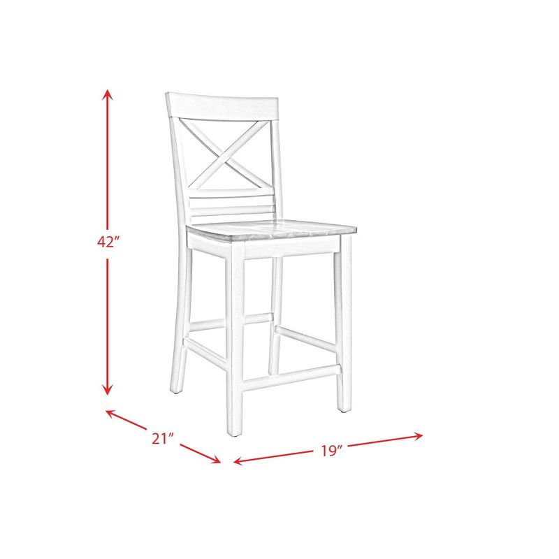 5pc Bedford Counter Height Dining Set and 4 Chairs Brown/Cream - Picket House Furnishings