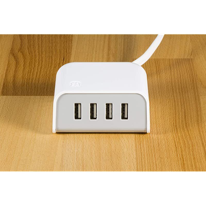 4-Port USB Desktop Extension Station, 2 Pack, 6ft Extra Long Cord, For iPhone 12/11/Pro/Max/XS/XR/X/8, iPad Pro, Samsung Galaxy S21/S10/S9/Plus, Google Pixel 5/C/3/2/XL, 53282