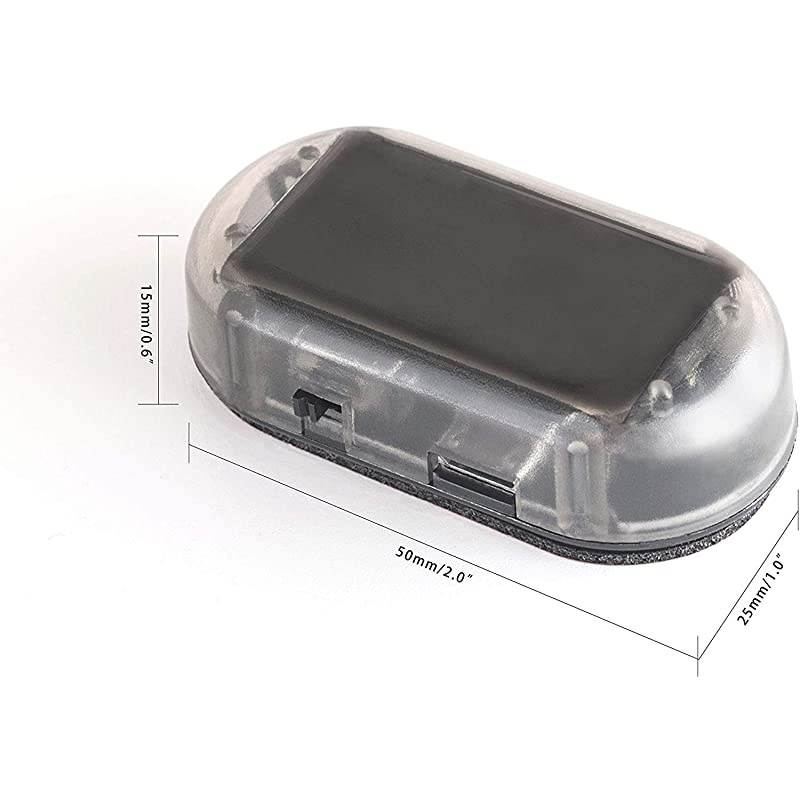 Car Solar Power Simulated Dummy Alarm Warning Anti-Theft LED Flashing Security Light with new USB port(Red)