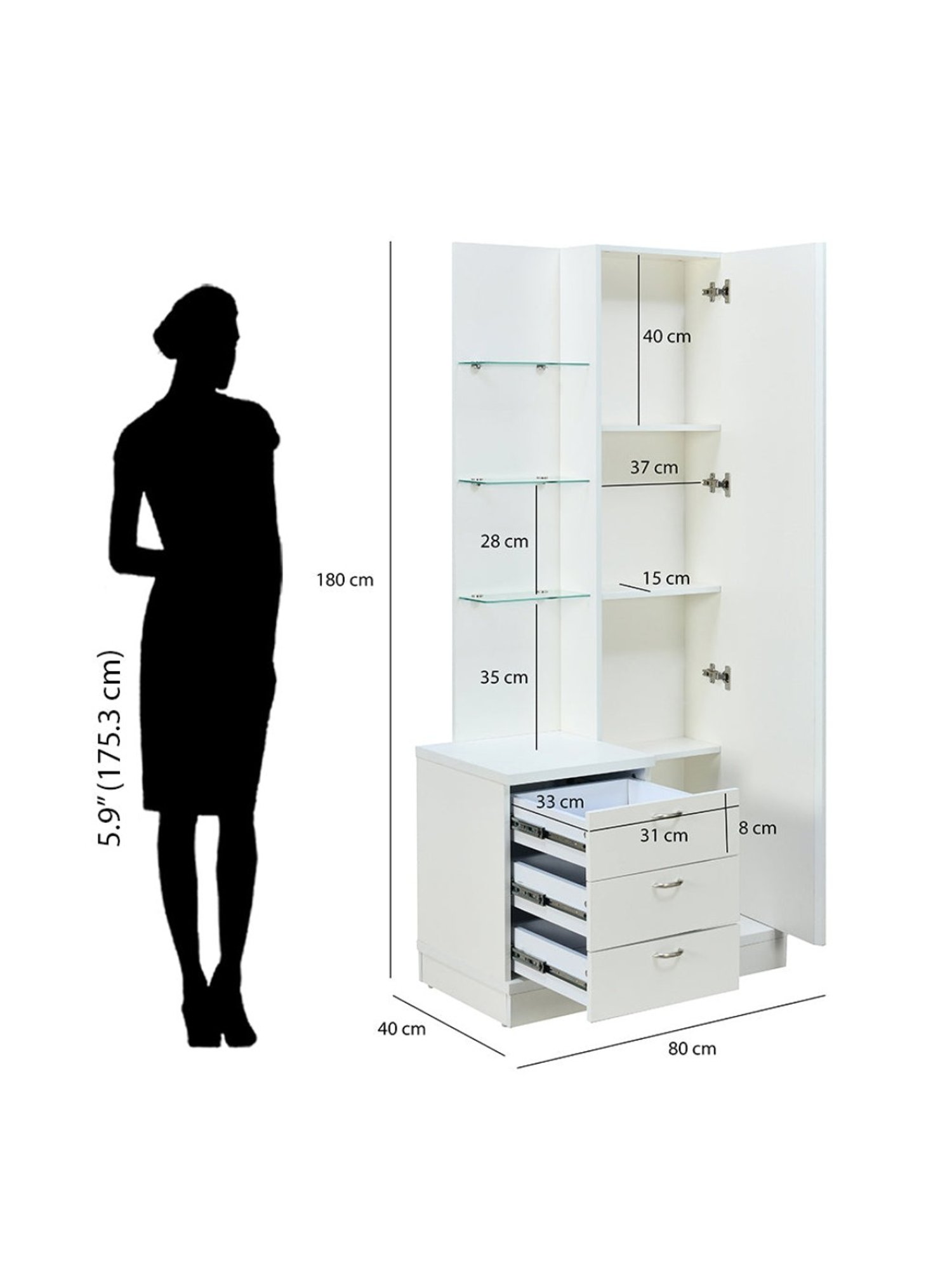 Godrej Interio Aero Valigny Oak Engineered Wood Standerd Dressing Table