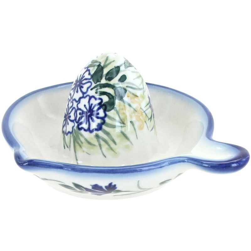 Blue Rose Polish Pottery Summer Garden Lemon Squeezer